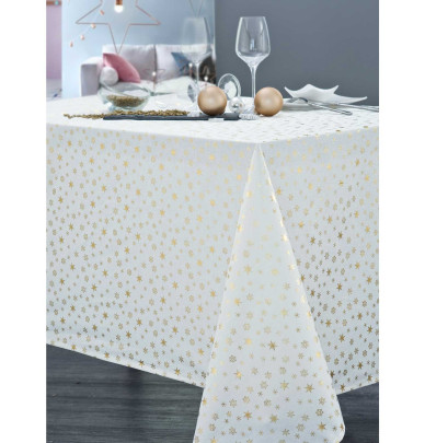 Nappe polyester Fidelis blanc/or Calitex