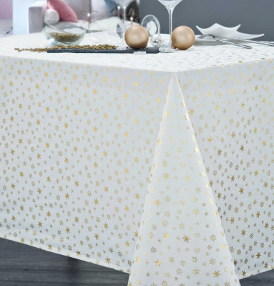 Nappe polyester Fidelis blanc/or Calitex