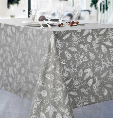 Nappe polyester Landeline gris/argent Calitex