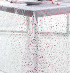Nappe organza réversible Berries rouge/argent Calitex - Blancollection