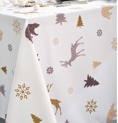 Nappe polyester Grisons blanc Calitex