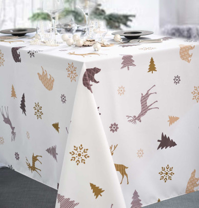 Nappe polyester Grisons blanc Calitex