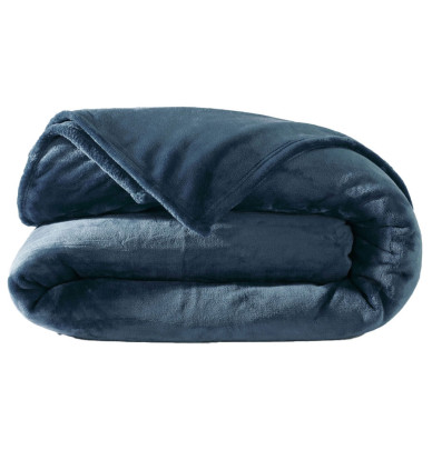 Couverture polaire velours Velvea 380g/m2 bleu pétrole Ourson