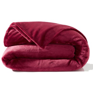 Couverture polaire velours 500g/m² Velvea bordeaux Ourson