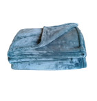Couverture polaire velours 500g/m² Velvea bleu glacier Ourson