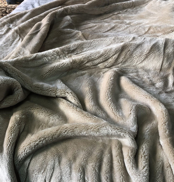 Couverture polaire velours 500g/m² Velvea beige Ourson
