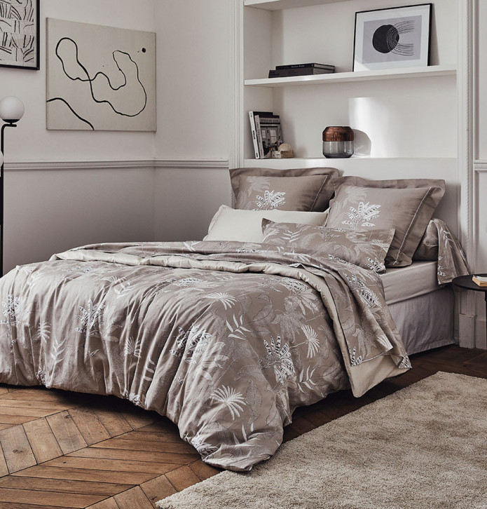 Parure de lit en satin Cayenne ficelle Tradilinge