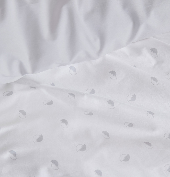 Parure de lit percale Alex nuage Tradilinge soldes -30% - Blancollection