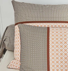 Parure de lit percale Gabin épice Tradilinge soldes -30% - Blancollection