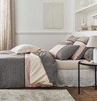 Parure de lit percale Gabin épice Tradilinge