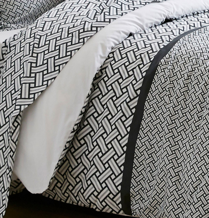 Parure de lit percale Riviera réglisse Tradilinge soldes -30% - Blancollection