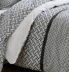 Parure de lit percale Riviera réglisse Tradilinge soldes -30% - Blancollection