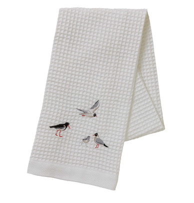 Serviette de toilette nid d'abeille Marée Basse Sylvie Thiriez