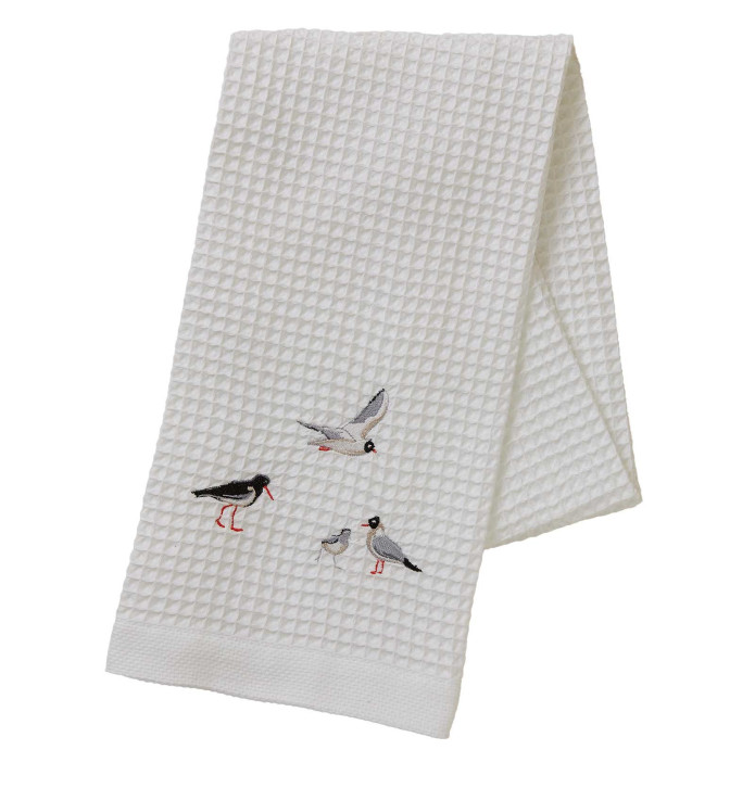 Serviette de toilette nid d'abeille Marée Basse Sylvie Thiriez