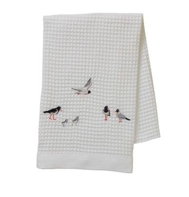 Drap de douche nid d'abeille Marée Basse Sylvie Thiriez