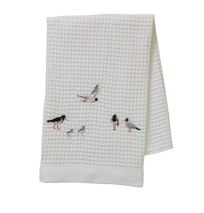 Drap de douche nid d'abeille Marée Basse Sylvie Thiriez