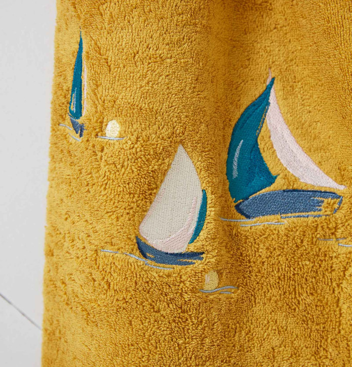 Serviette de toilette Au Large miel Sylvie Thiriez - Blancollection
