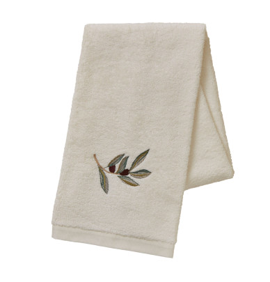 Serviette de toilette L'Oliveraie crème Sylvie Thiriez