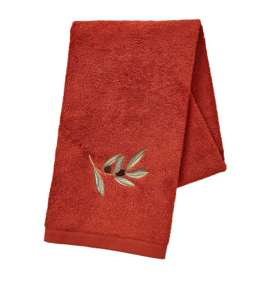 Serviette de toilette L'Oliveraie terre cuite Sylvie Thiriez