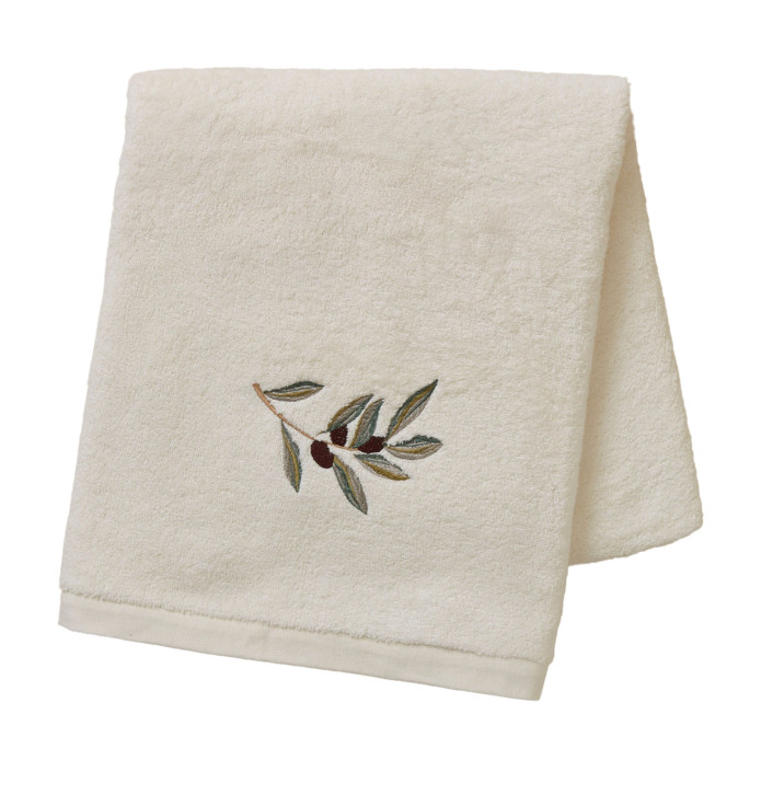 Drap de douche L'Oliveraie crème Sylvie Thiriez