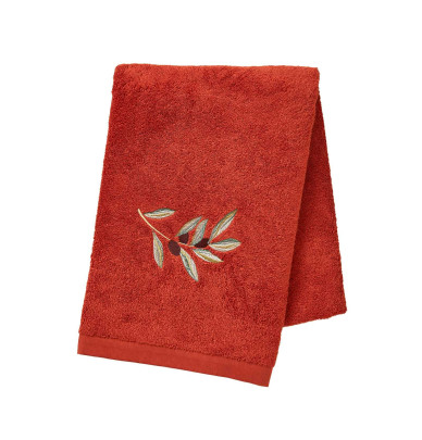 Drap de douche L'Oliveraie terre cuite Sylvie Thiriez