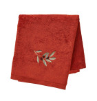 Drap de bain L'Oliveraie terre cuite Sylvie Thiriez