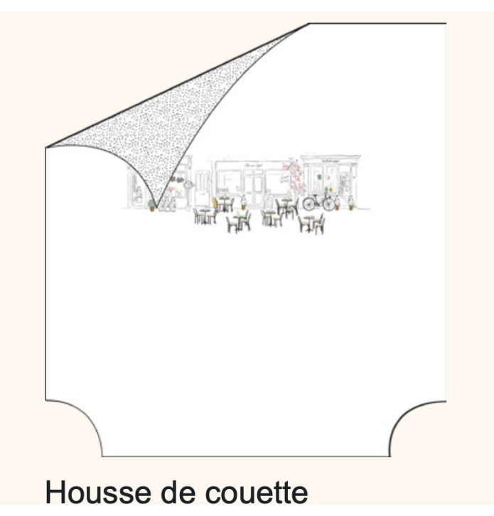 Parure de lit percale En terrasse Sylvie Thiriez - Blancollection