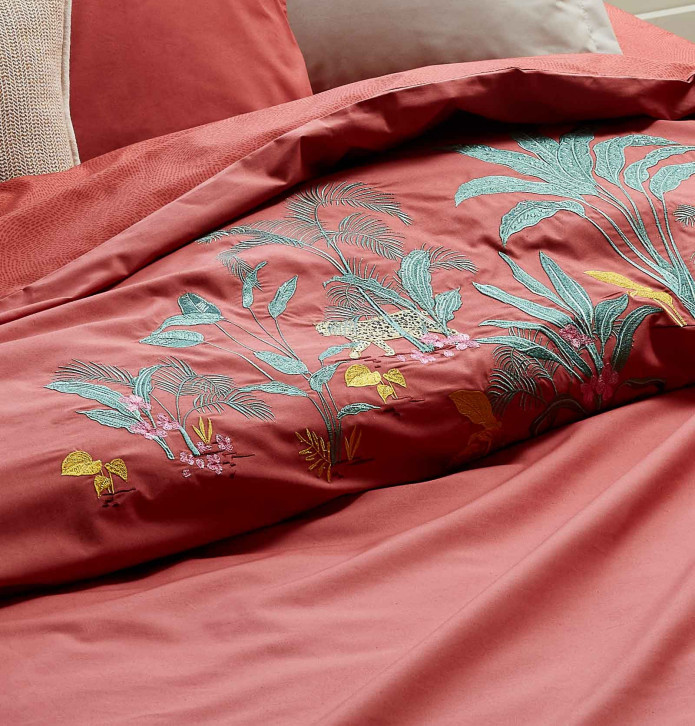 Parure de lit percale Bornéo Sylvie Thiriez - Blancollection