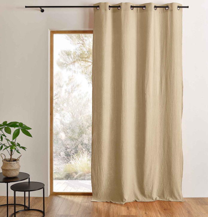Rideau gaze de coton Epure ficelle Qabane