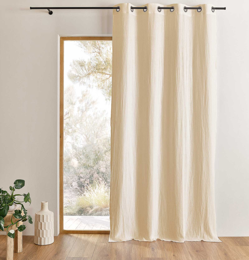 Rideau gaze de coton Epure naturel Qabane