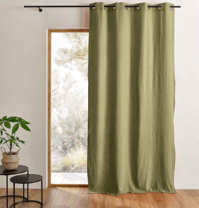 Rideau gaze de coton Epure tilleul Qabane