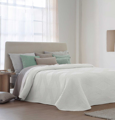 Jeté de lit Biset blanc Antilo