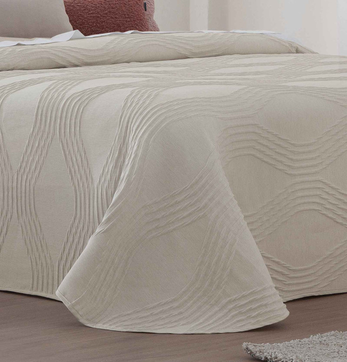 Jeté de lit Biset lin Antilo - Blancollection