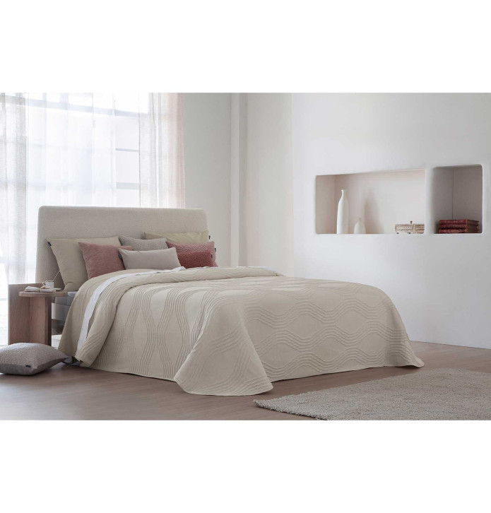 Jeté de lit Biset lin Antilo - Blancollection