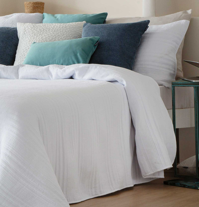 Couvre-lit matelassé Ibane blanc Antilo - Blancollection