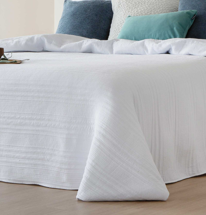 Couvre-lit matelassé Ibane blanc Antilo - Blancollection