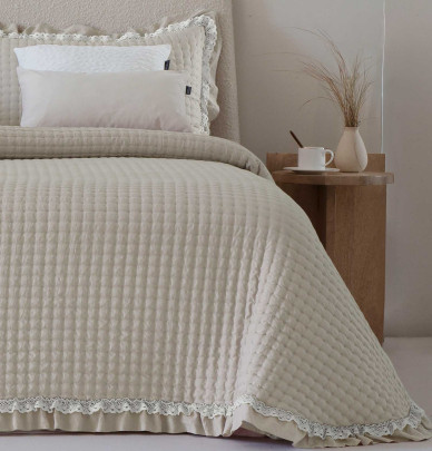 Couvre-lit matelassé Everly beige Antilo