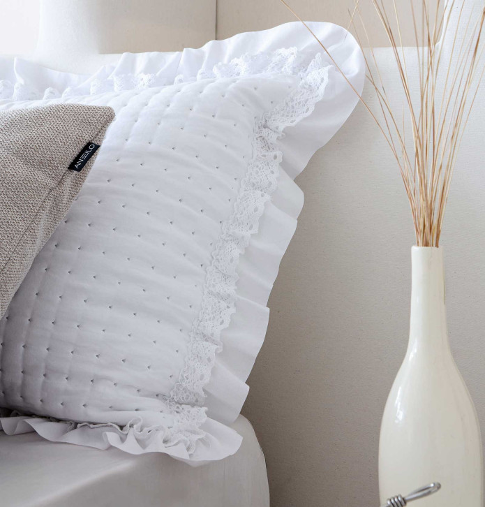 Couvre-lit matelassé Everly blanc Antilo - Blancollection