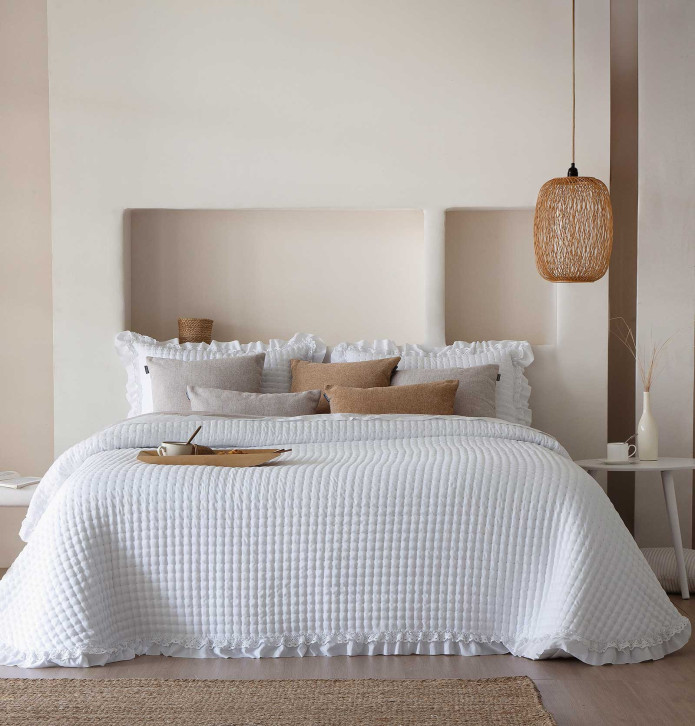 Couvre-lit matelassé Everly blanc Antilo