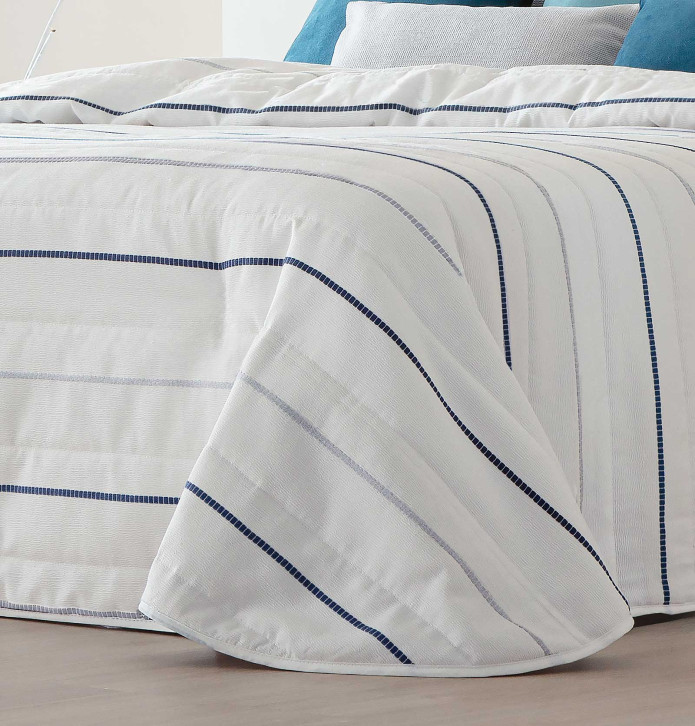 Couvre-lit matelassé et ses housses coussins Donal Antilo - Blancollection