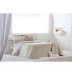 Couvre-lit matelassé et ses housses coussins Venetto Antilo - Blancollection