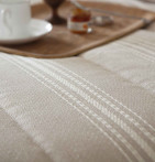 Couvre-lit matelassé et ses housses coussins Eternity Antilo - Blancollection