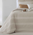 Couvre-lit matelassé et ses housses coussins Eternity Antilo - Blancollection