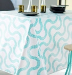 Nappe toile cirée Zig aqua Calitex