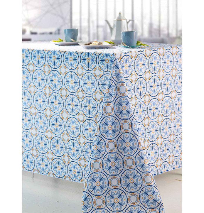Nappe polyester Azulejos Calitex - Blancollection