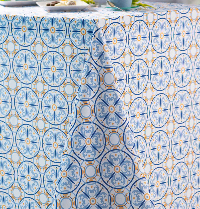 Nappe polyester Azulejos Calitex - Blancollection