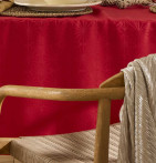 Nappe damassée polyester Venezia rouge Nydel - Blancollection