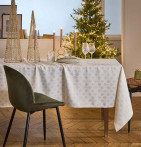 Nappe damassée polyester Impérial ivoire/or Nydel
