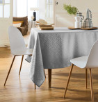 Nappe damassée polyester Lotus perle Nydel