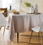 Nappe damassée polyester Lotus sable Nydel